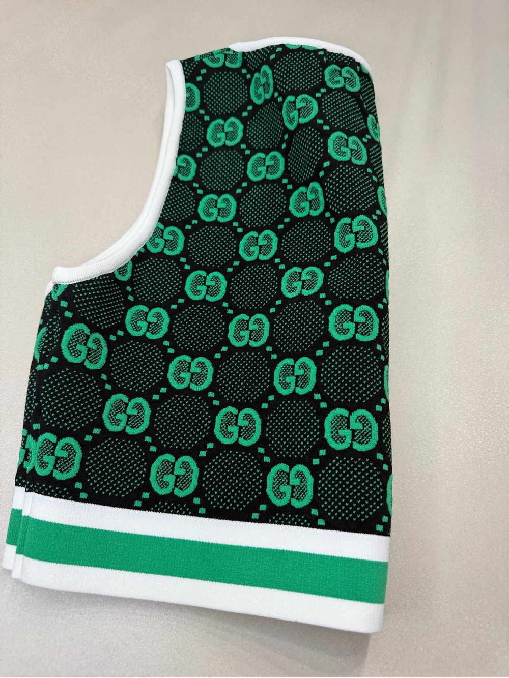 Gucci Green & Black GG Zip-Front Knit Tank NWOT Size Large - Picture 3 of 5